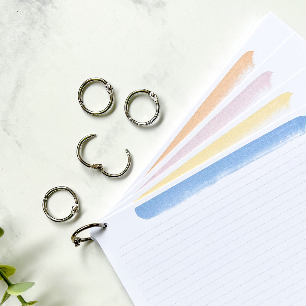 Pack de argollas para flash cards